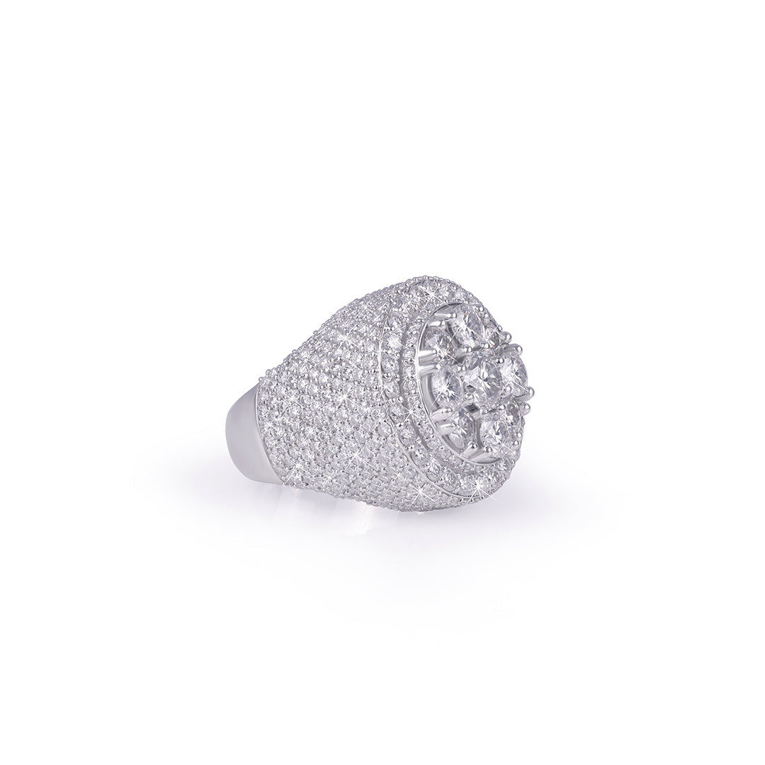 Brilliant Halo Cluster Diamond Ring Diamlux