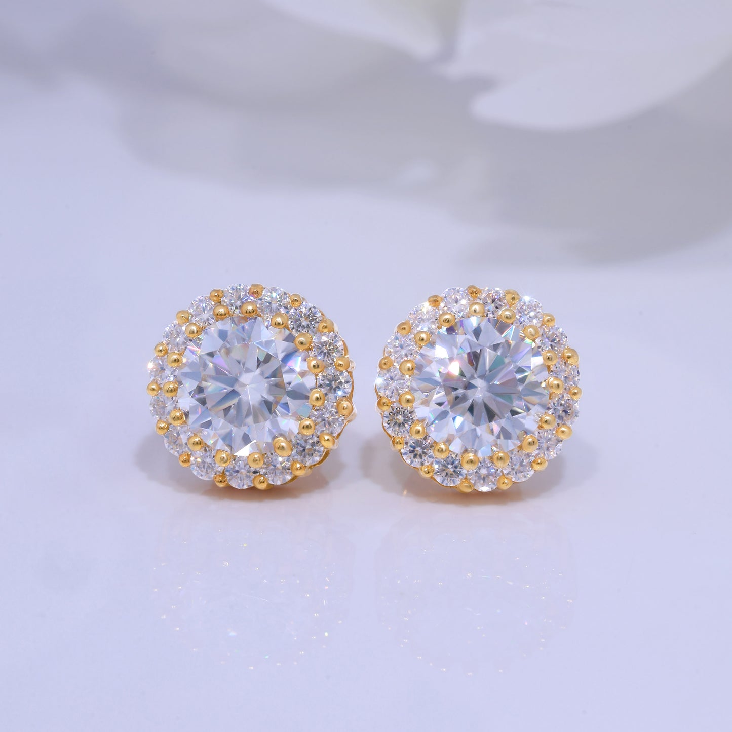 Yellow Gold (Plated) 925 silver with moissanite diamonds Diamlux Fine Jewelry