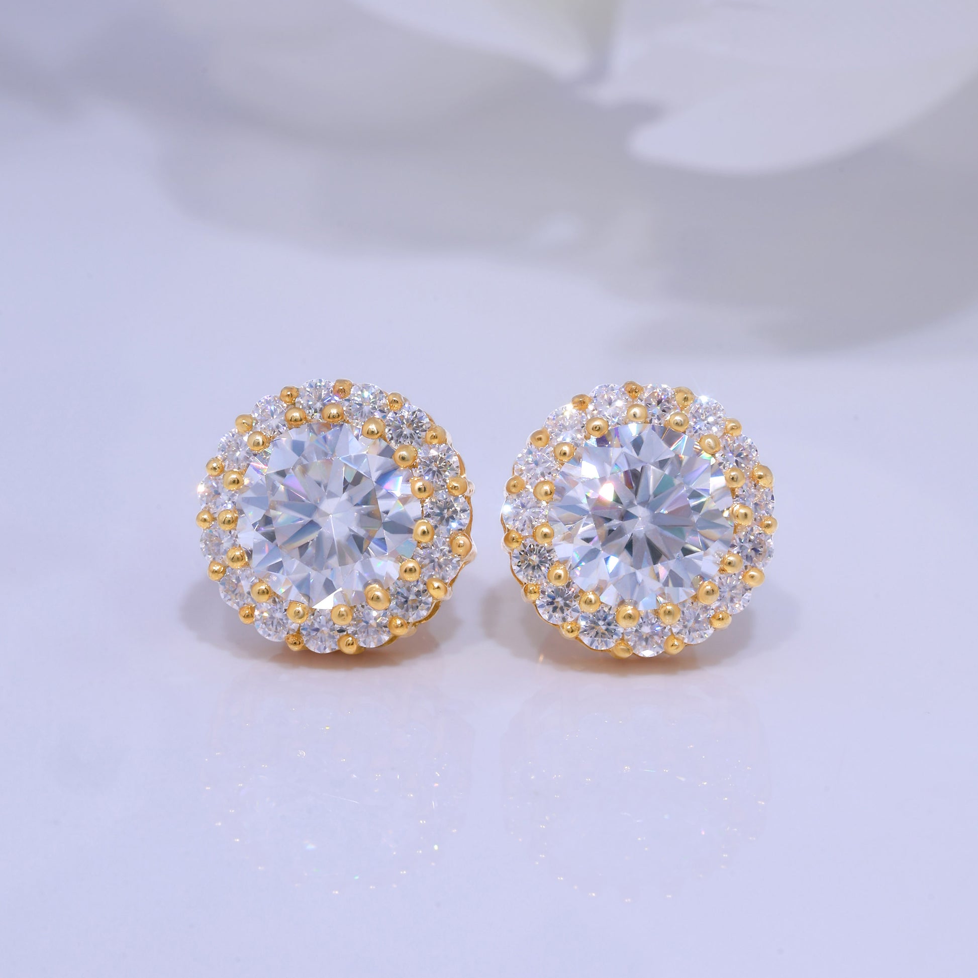 Yellow Gold (Plated) 925 silver with moissanite diamonds Diamlux Fine Jewelry