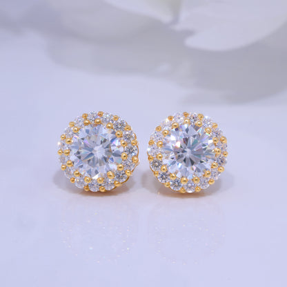 Yellow Gold (Plated) 925 silver with moissanite diamonds Diamlux Fine Jewelry
