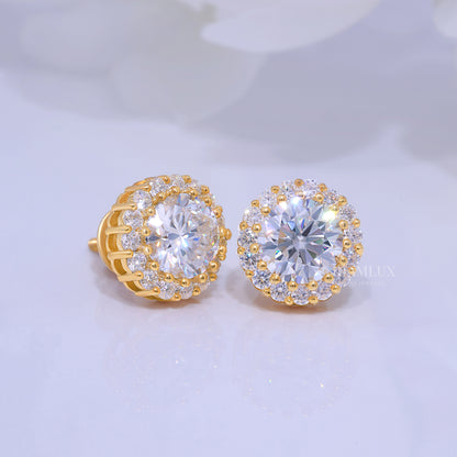 Yellow Gold (Plated) 925 silver with moissanite diamonds Diamlux Fine Jewelry