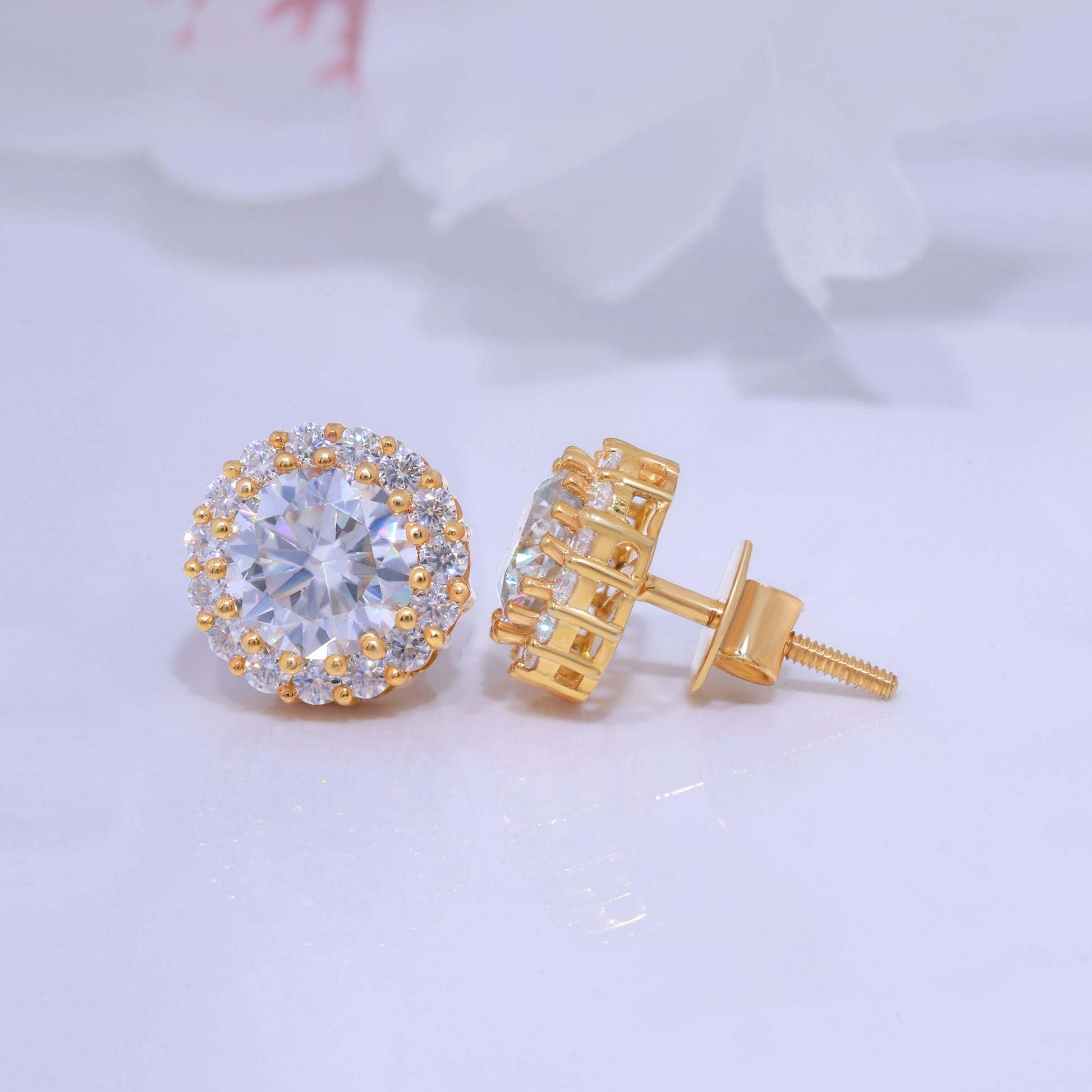 Yellow Gold (Plated) 925 silver with moissanite diamonds Diamlux Fine Jewelry