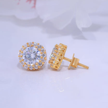 Yellow Gold (Plated) 925 silver with moissanite diamonds Diamlux Fine Jewelry