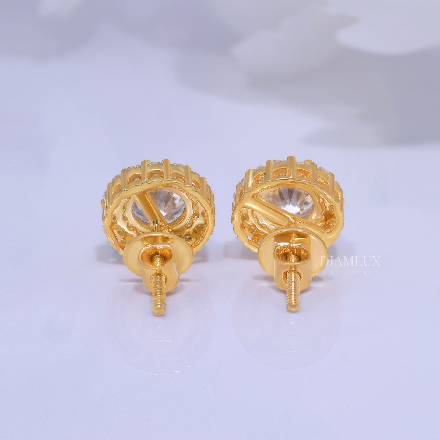 Yellow Gold (Plated) 925 silver with moissanite diamonds Diamlux Fine Jewelry
