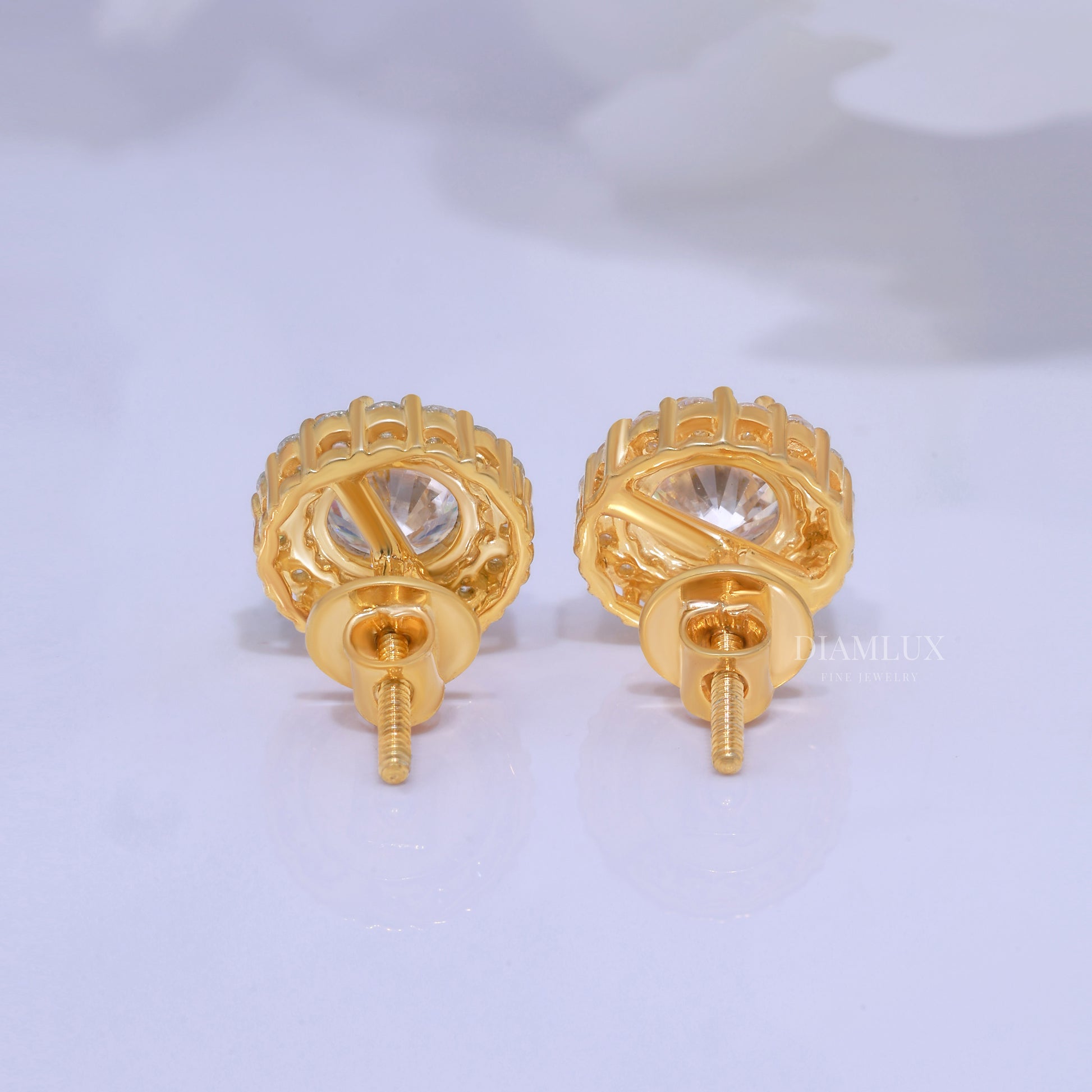 Yellow Gold (Plated) 925 silver with moissanite diamonds Diamlux Fine Jewelry
