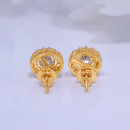 Yellow Gold (Plated) 925 silver with moissanite diamonds Diamlux Fine Jewelry