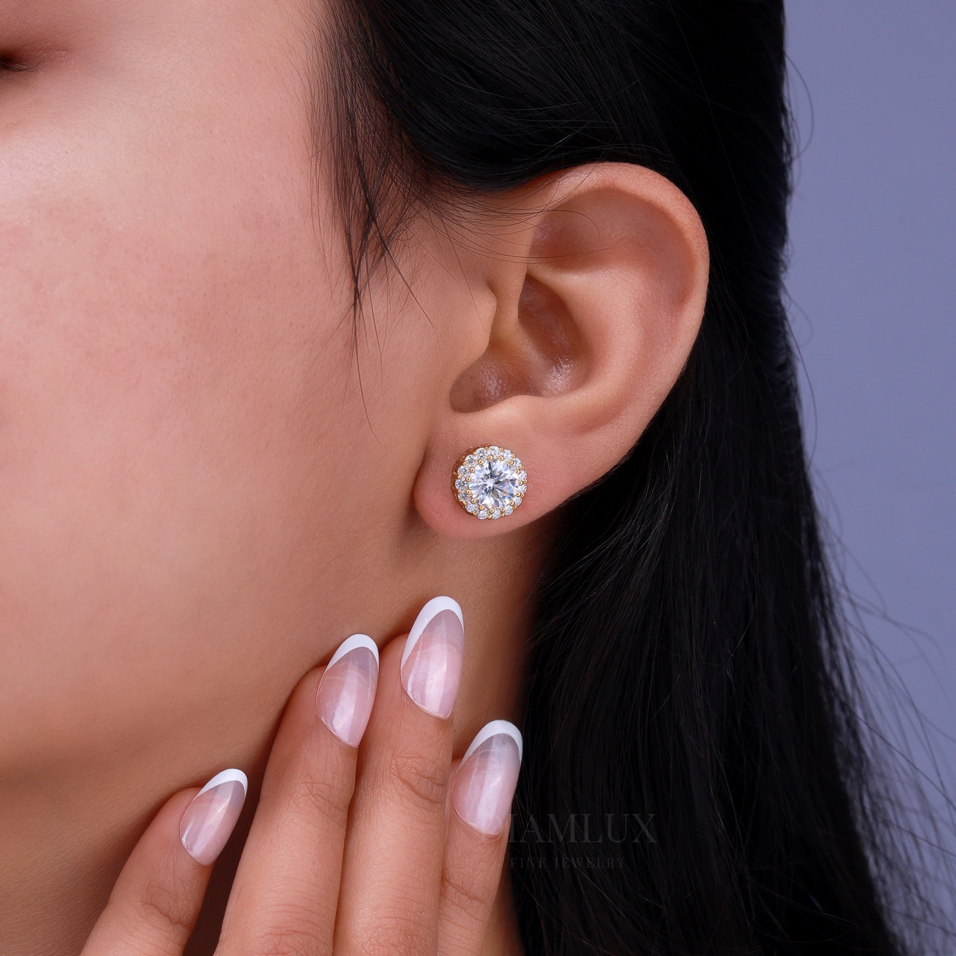 Yellow Gold (Plated) 925 silver with moissanite diamonds Diamlux Fine Jewelry