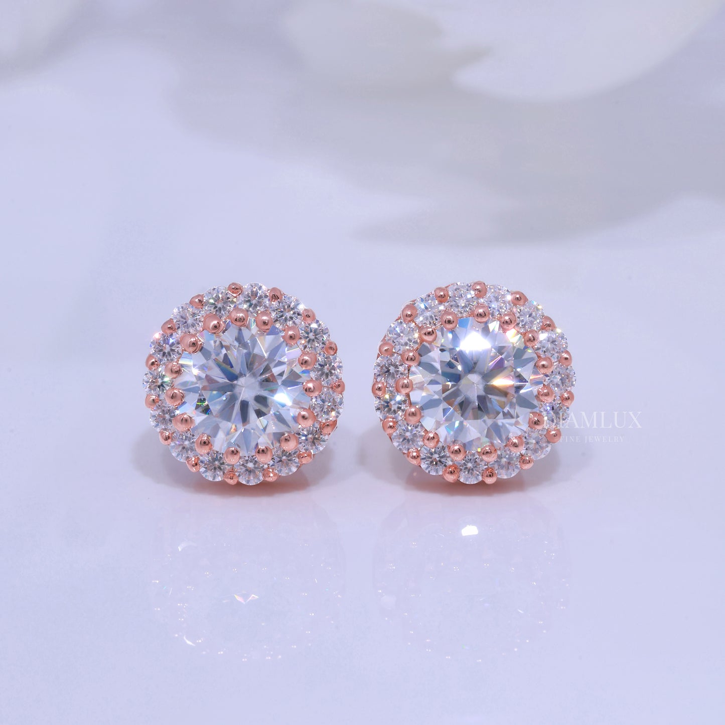 925 silver with moissanite diamond earrings Diamlux Fine Jewelry