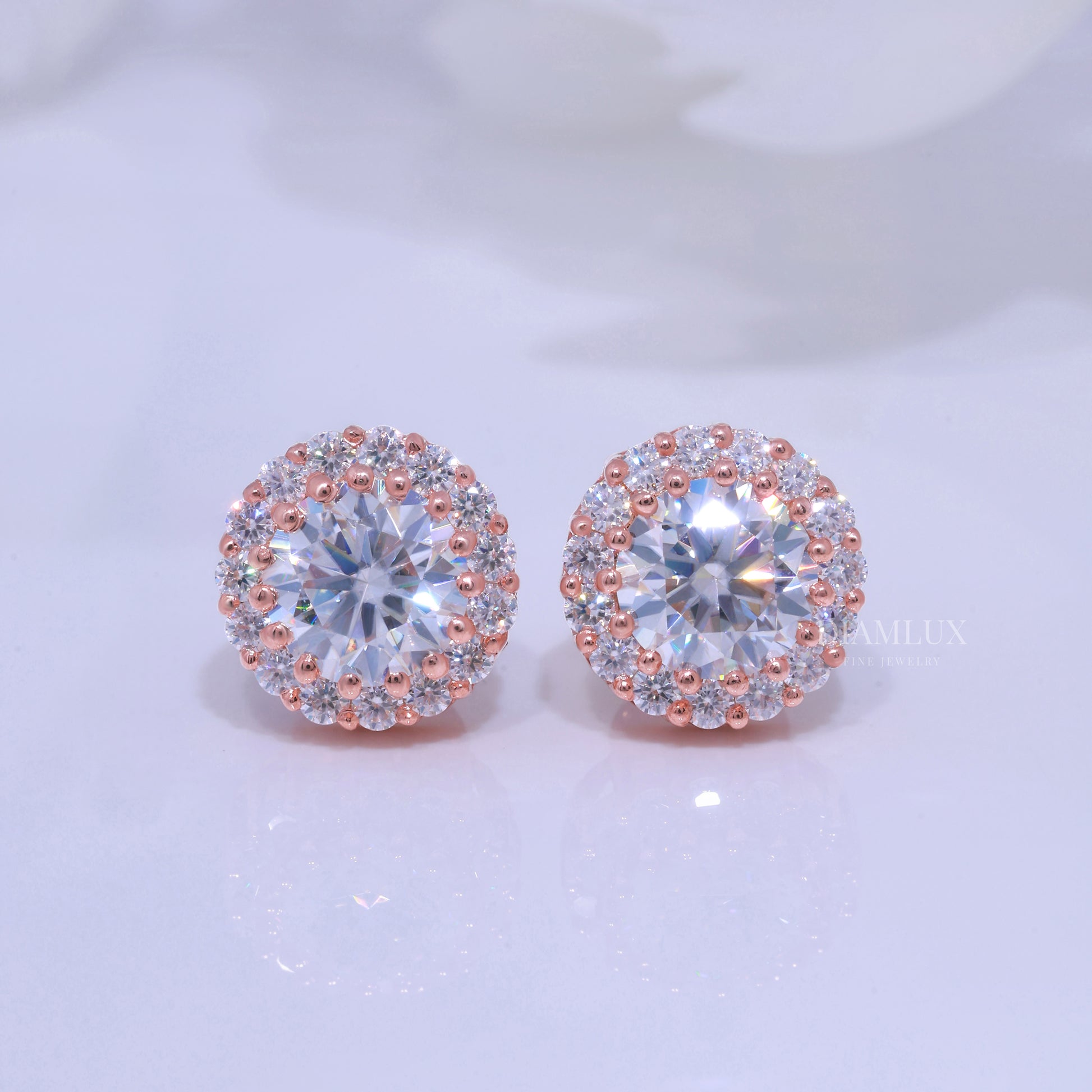 925 silver with moissanite diamond earrings Diamlux Fine Jewelry