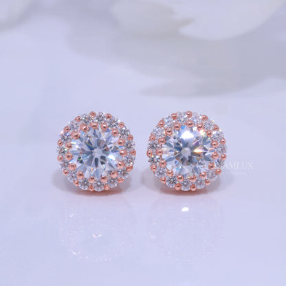 925 silver with moissanite diamond earrings Diamlux Fine Jewelry