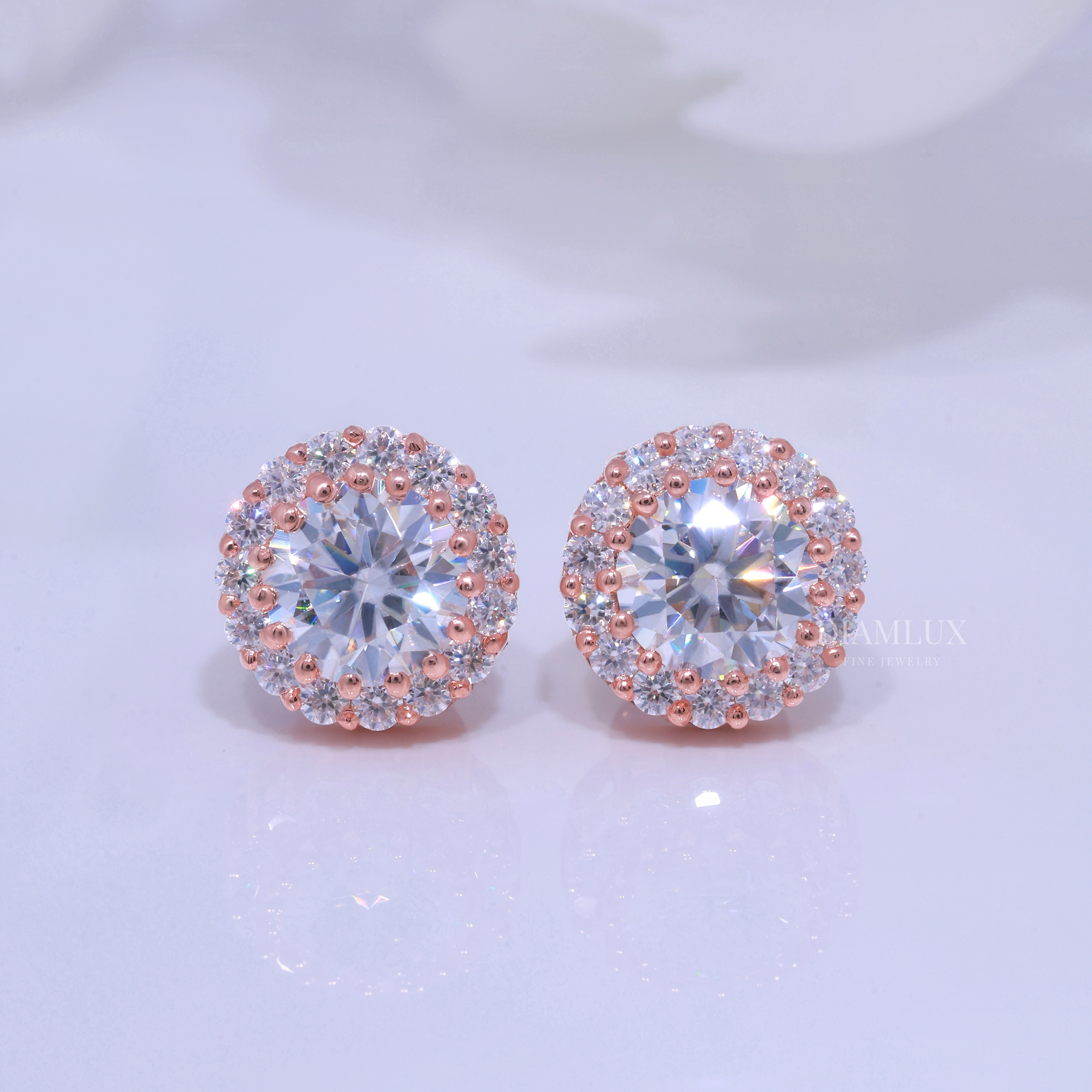 925 silver with moissanite diamond earrings Diamlux Fine Jewelry