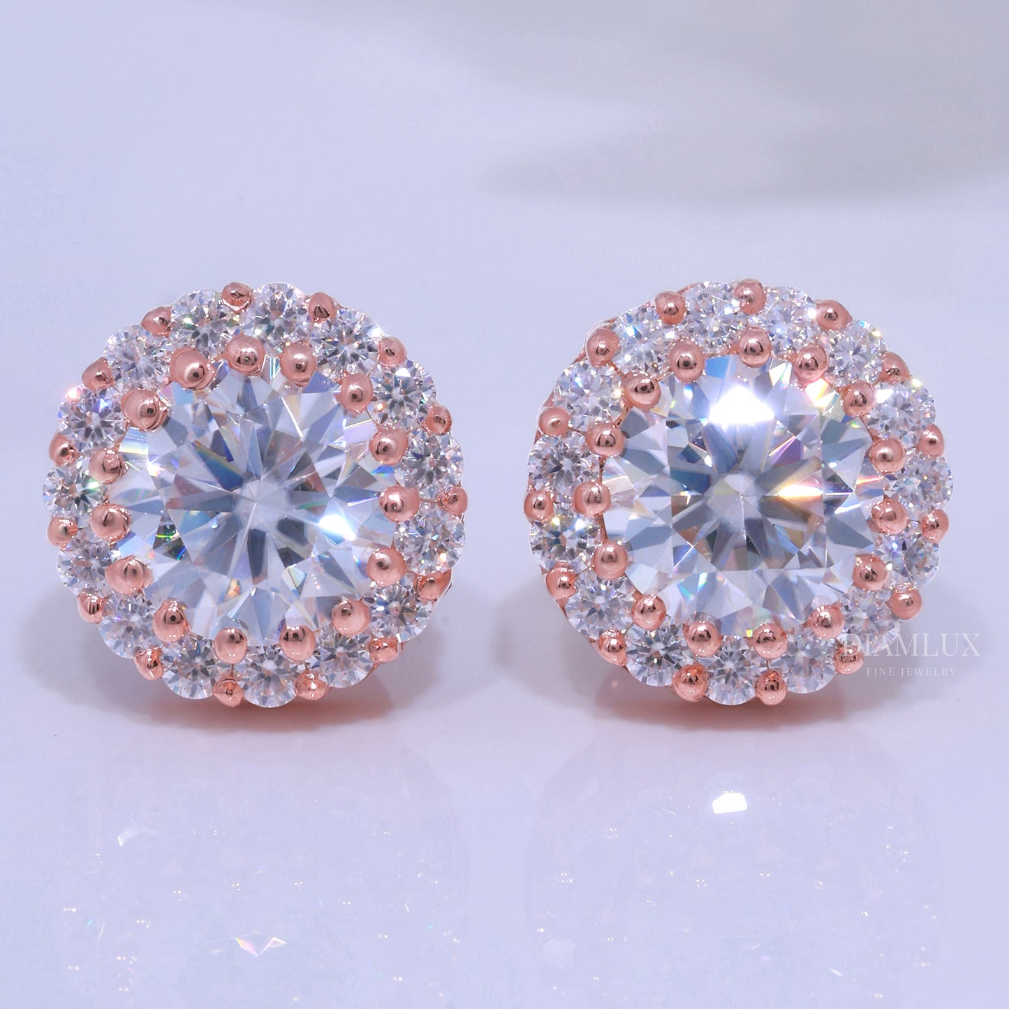 925 silver with moissanite diamond earrings Diamlux Fine Jewelry