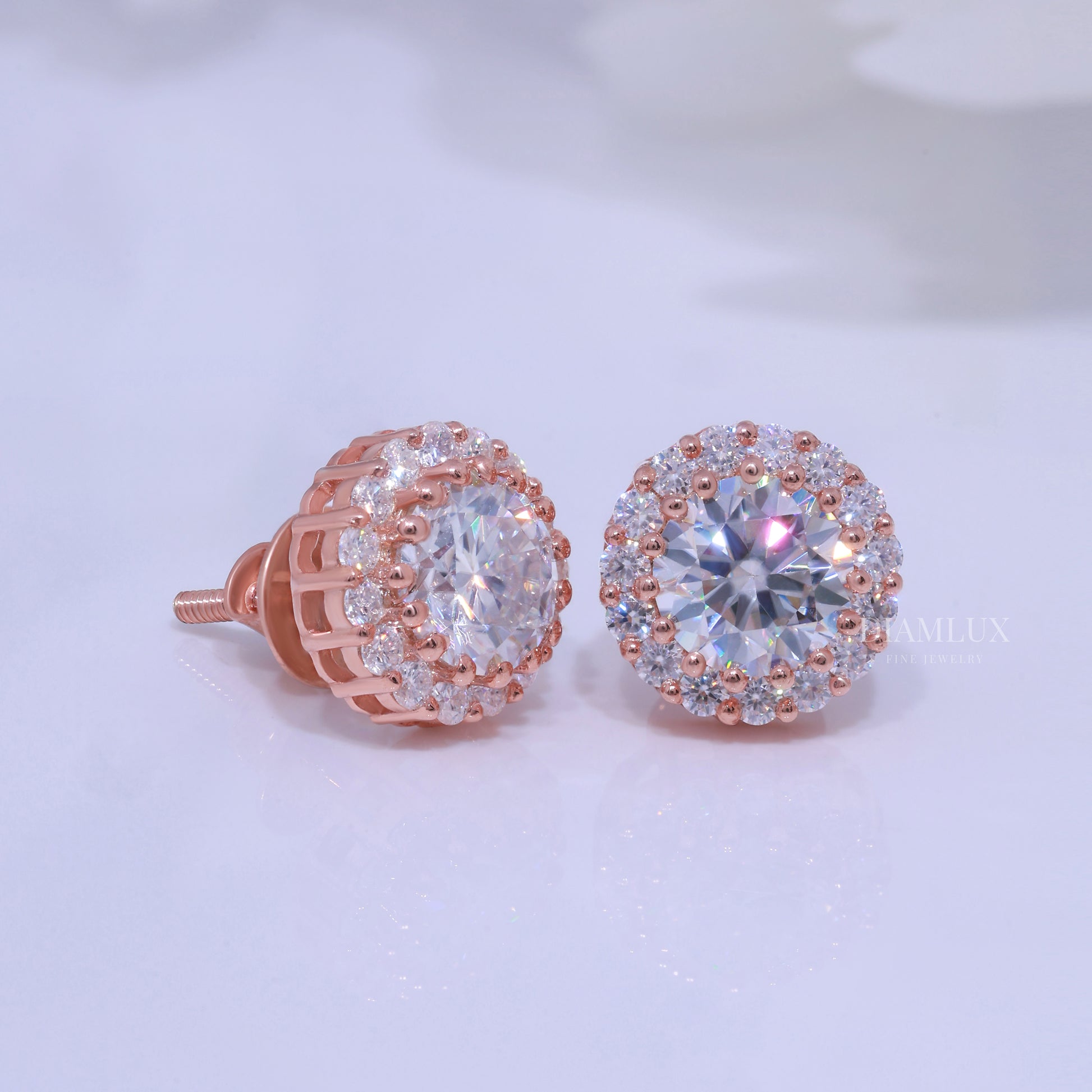 925 silver with moissanite diamond earrings Diamlux Fine Jewelry
