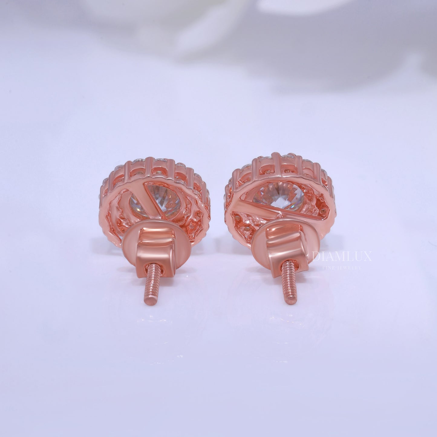 925 silver with moissanite diamond earrings Diamlux Fine Jewelry