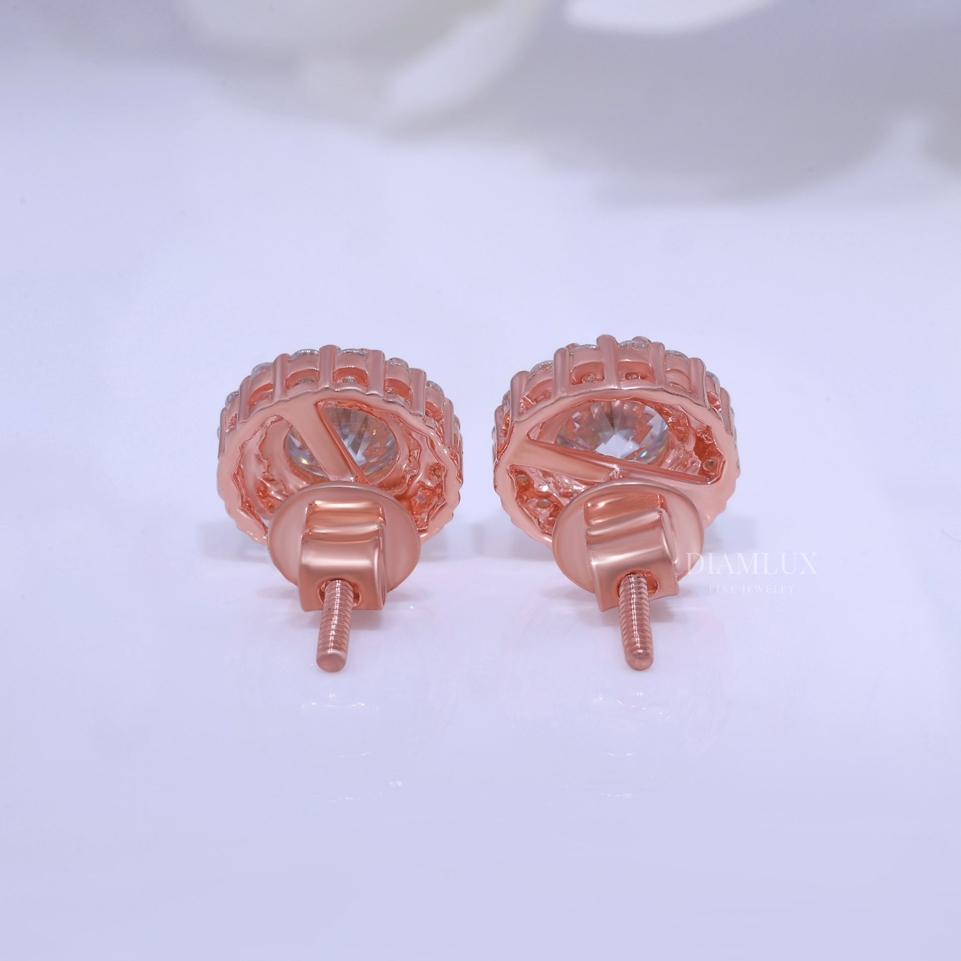 925 silver with moissanite diamond earrings Diamlux Fine Jewelry