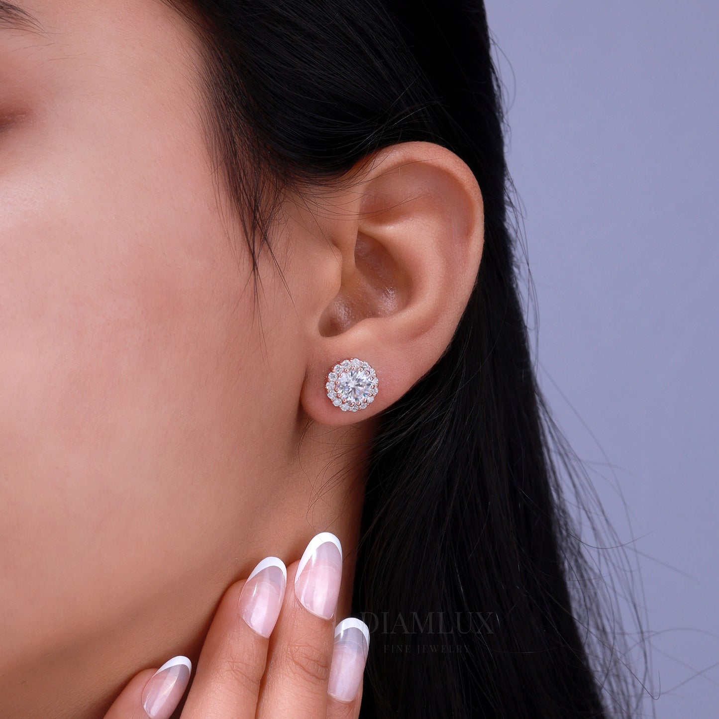 925 silver with moissanite diamond earrings Diamlux Fine Jewelry