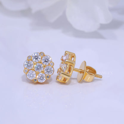 Fully Iced-out 925 silver with moissanite diamond earring Diamlux Fine Jewelry