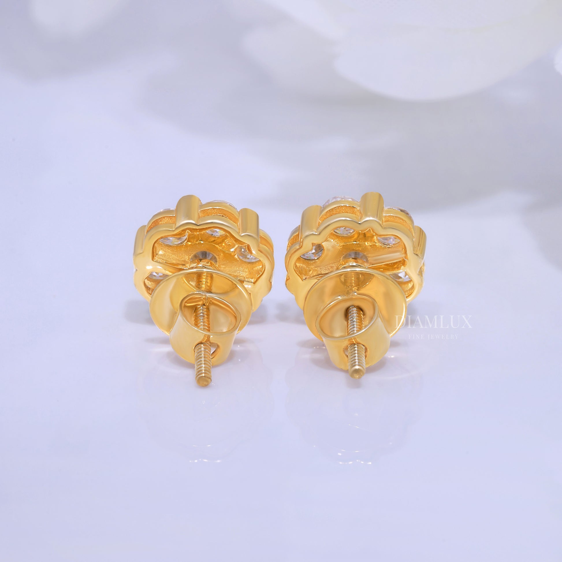 Fully Iced-out 925 silver with moissanite diamond earring Diamlux Fine Jewelry