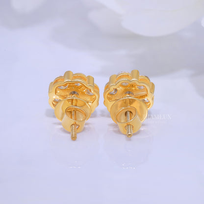 Fully Iced-out 925 silver with moissanite diamond earring Diamlux Fine Jewelry