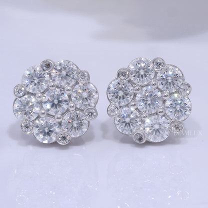 925 silver with moissanite diamond earrings white Gold Diamlux Fine Jewelry