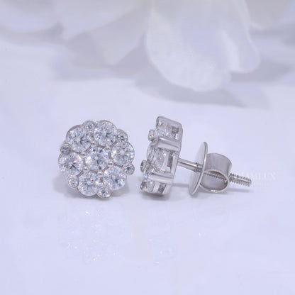 925 silver with moissanite diamond earrings white Gold Diamlux Fine Jewelry
