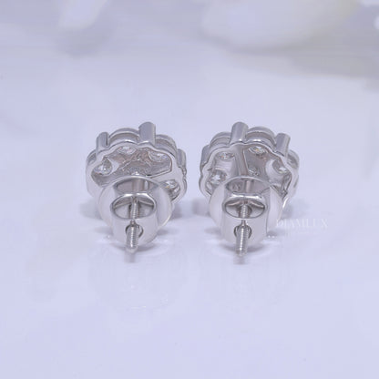 925 silver with moissanite diamond earrings white Gold Diamlux Fine Jewelry