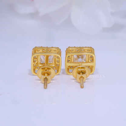 Yellow Gold (Plated) Earrings-925 silver with moissanite diamond Diamlux Fine Jewelry