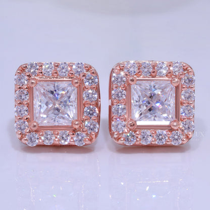 925 silver with moissanite diamonds - Rose Gold Diamlux Fine Jewelry