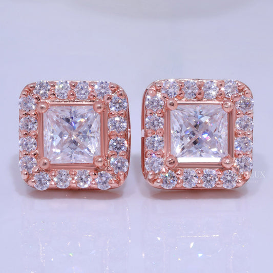 925 silver with moissanite diamonds - Rose Gold Diamlux Fine Jewelry