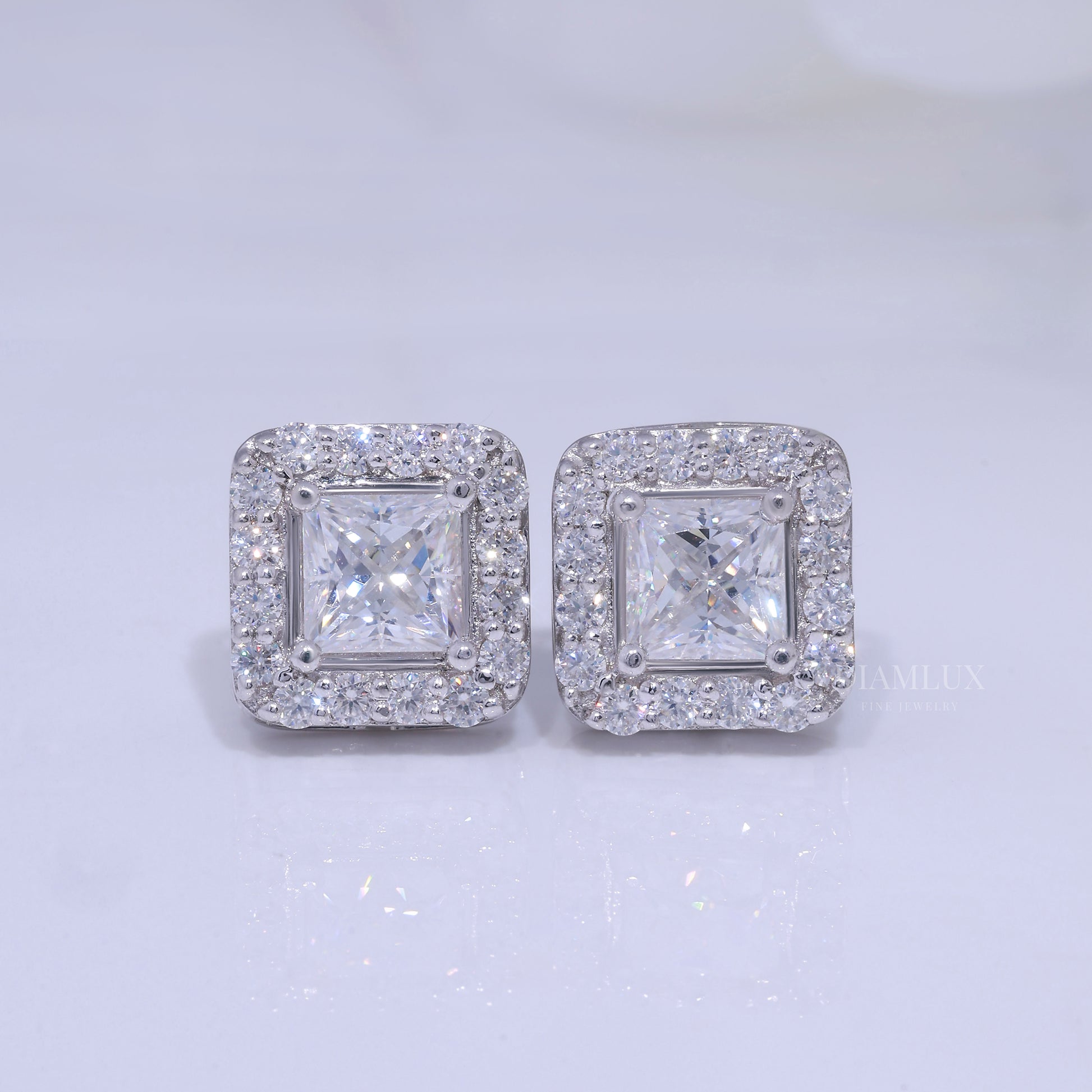 925 silver with moissanite diamonds white gold Diamlux Fine Jewelry