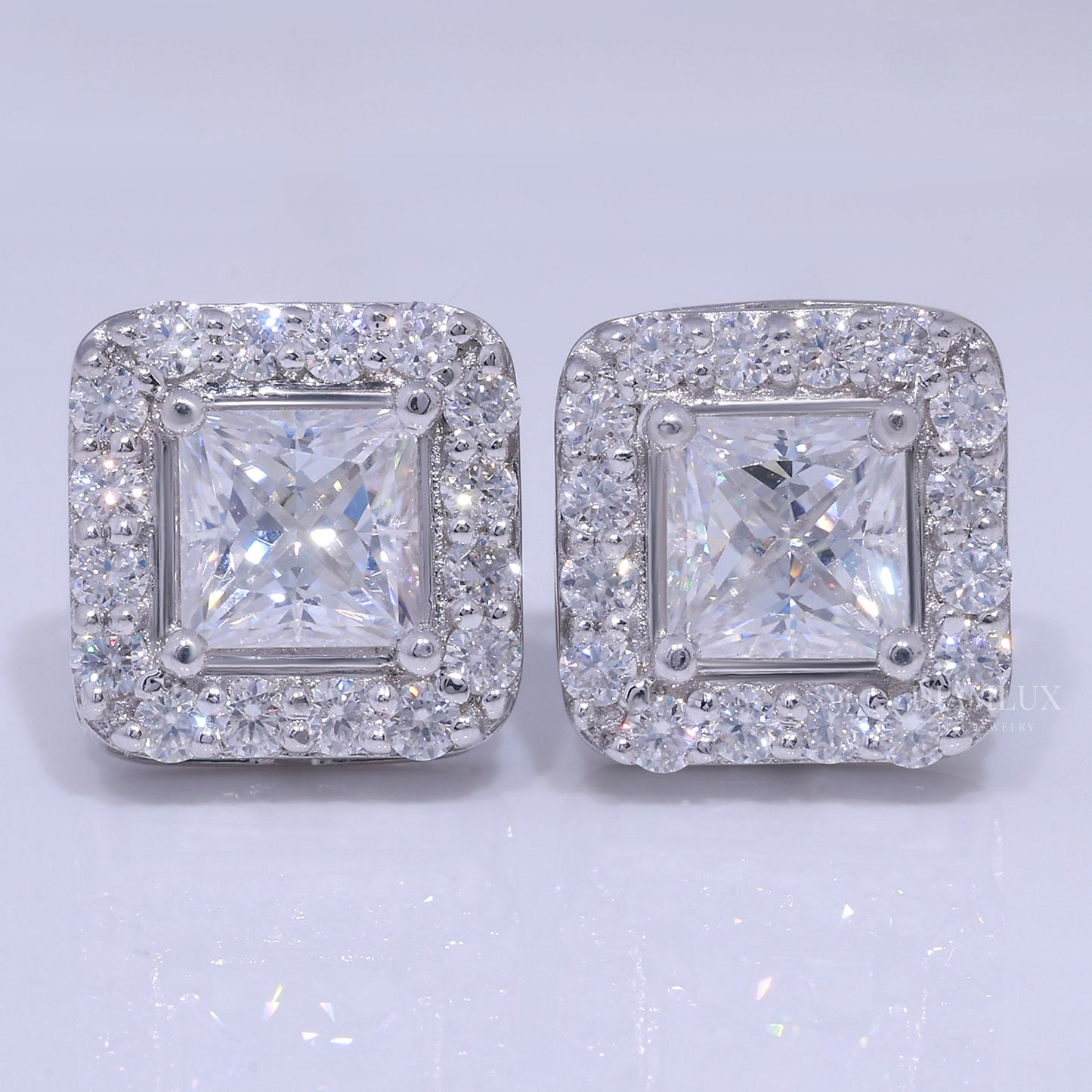 925 silver with moissanite diamonds white gold Diamlux Fine Jewelry