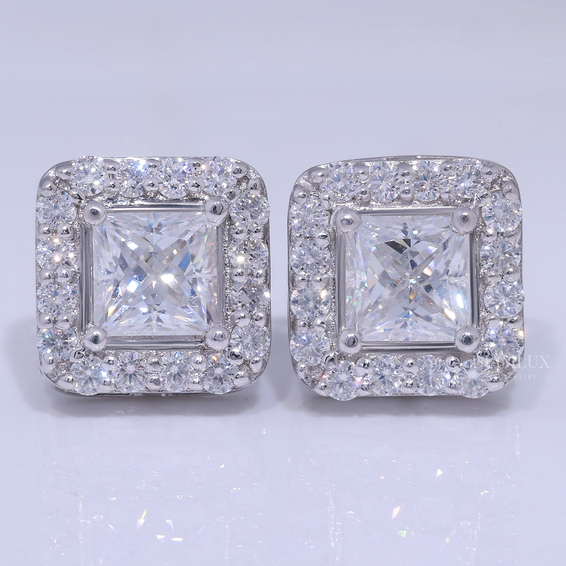 925 silver with moissanite diamonds white gold Diamlux Fine Jewelry