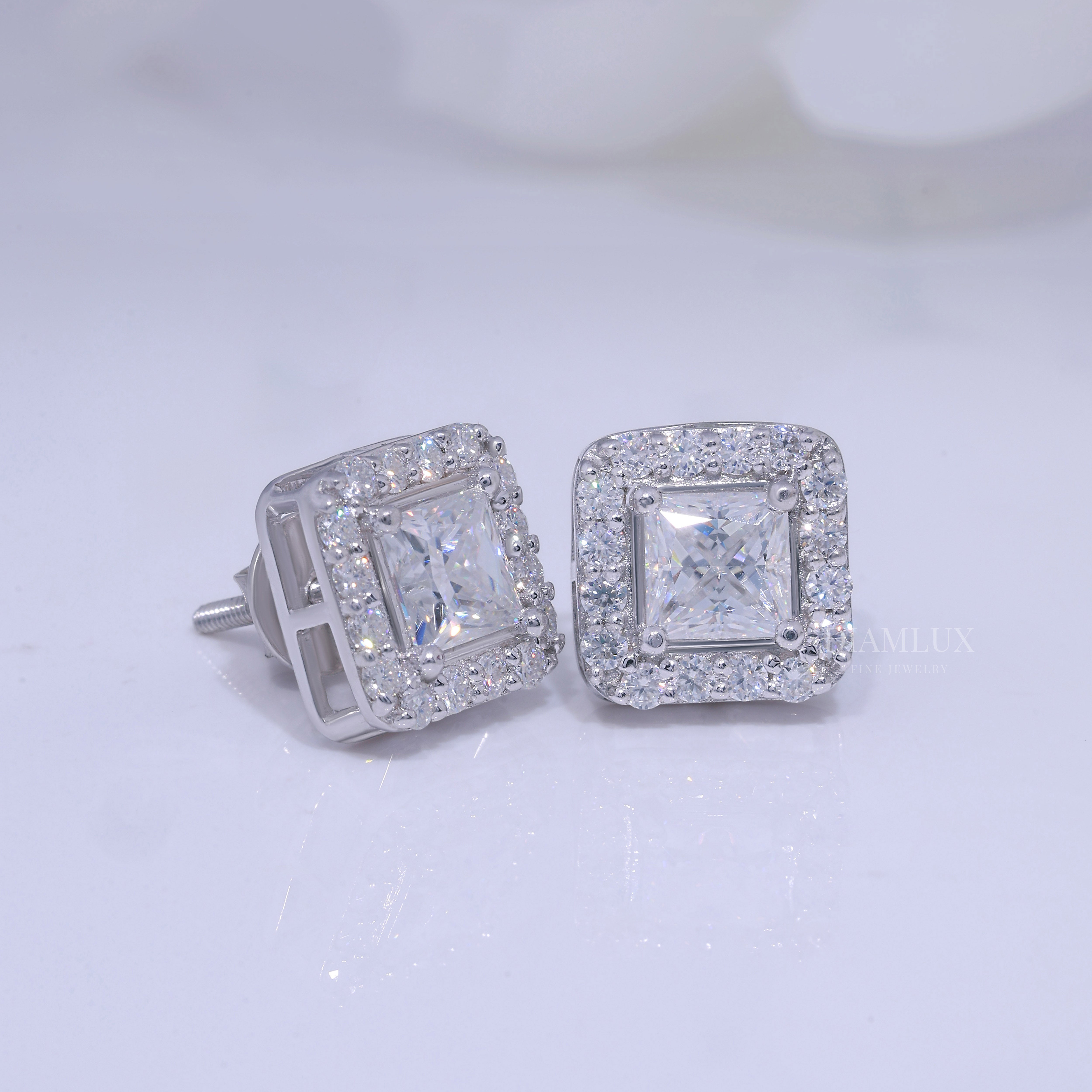 925 silver with moissanite diamonds white gold Diamlux Fine Jewelry