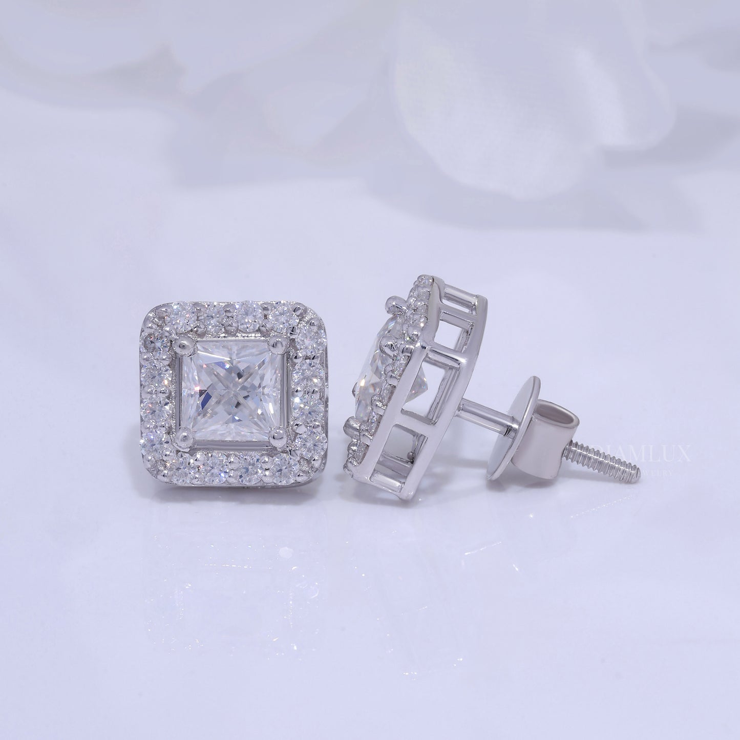 925 silver with moissanite diamonds white gold Diamlux Fine Jewelry