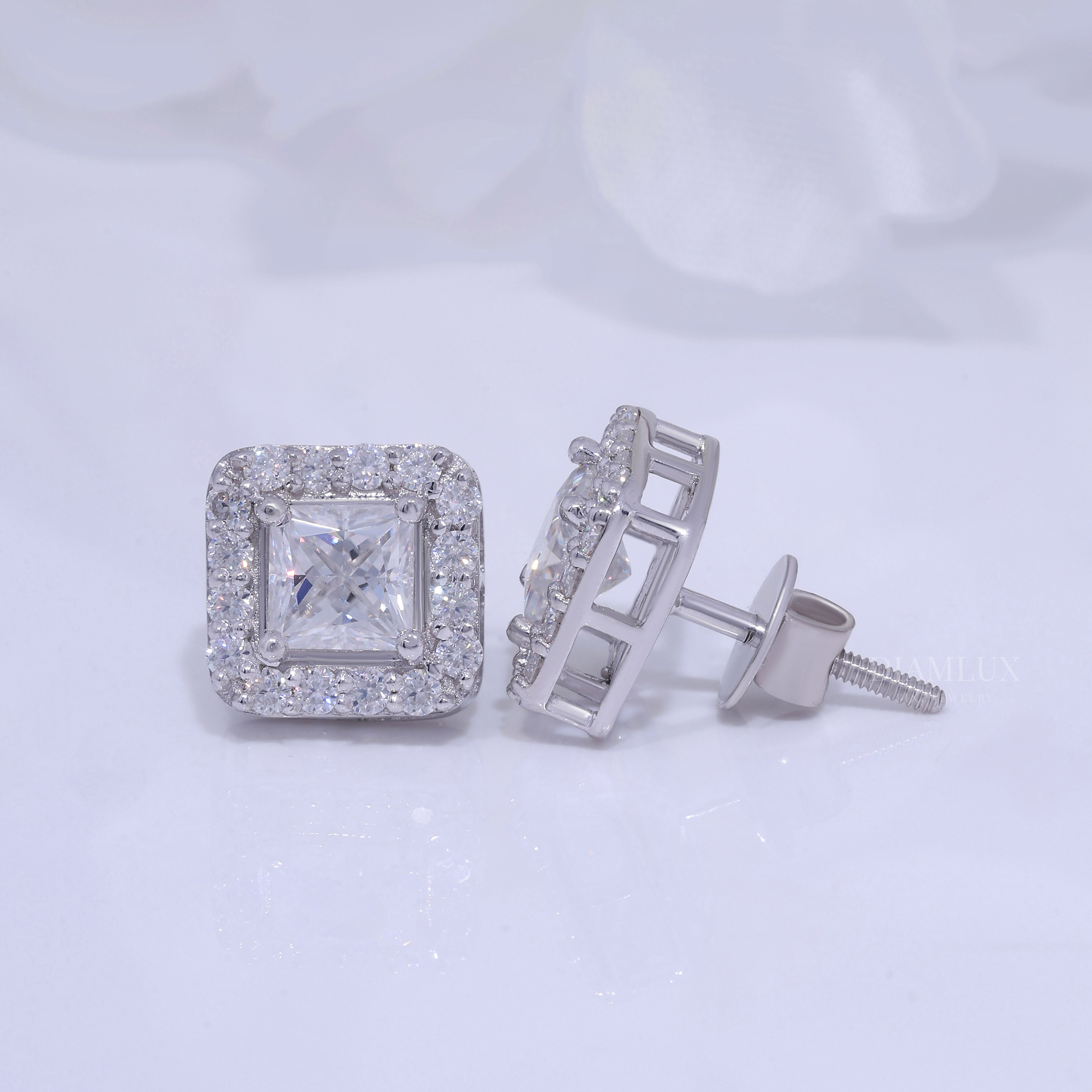 925 silver with moissanite diamonds white gold Diamlux Fine Jewelry
