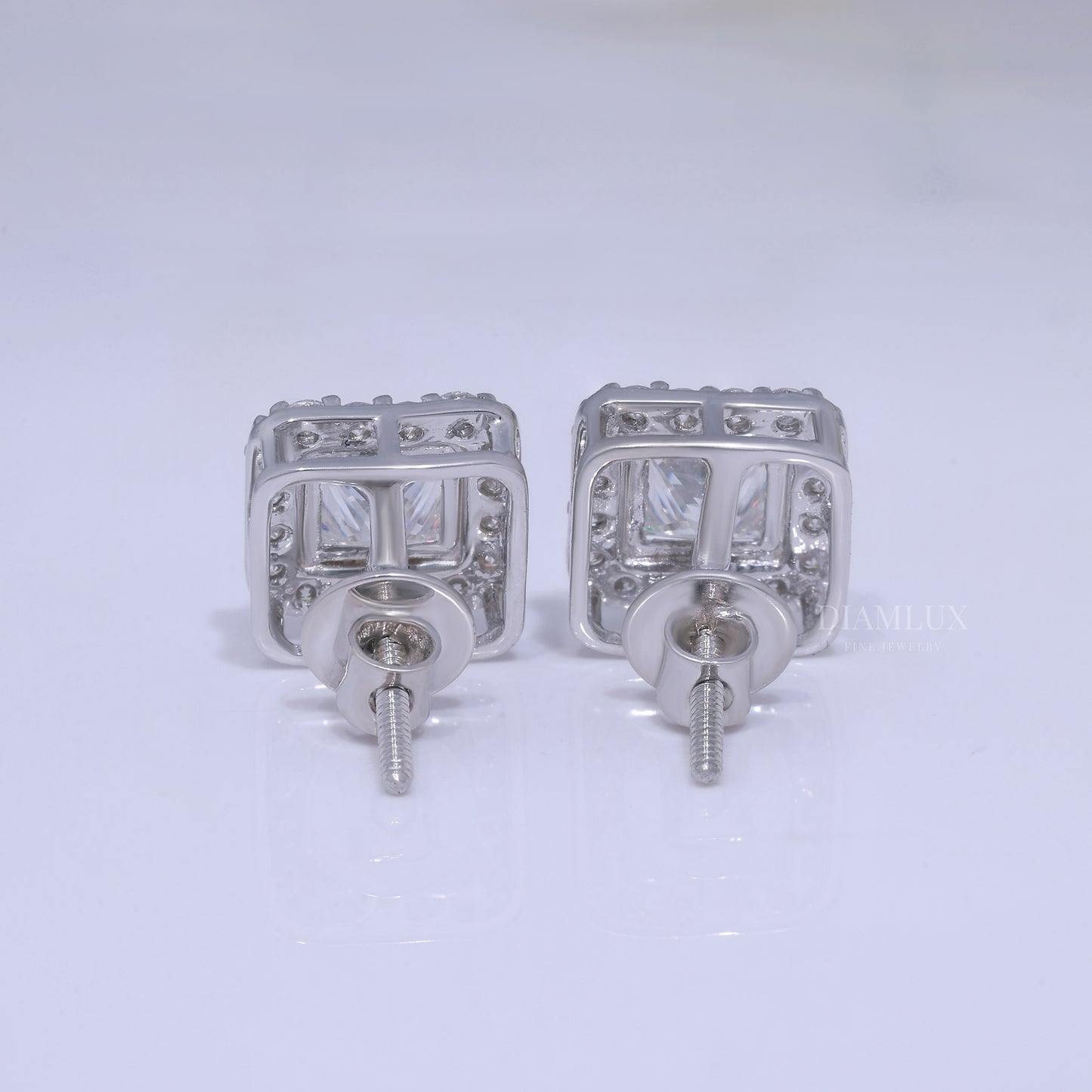 925 silver with moissanite diamonds white gold Diamlux Fine Jewelry