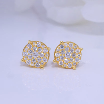 925 silver with moissanite diamond earrings Yellow Gold Diamlux Fine Jewelry