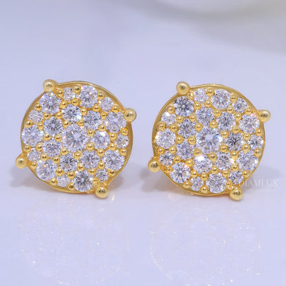 925 silver with moissanite diamond earrings Yellow Gold Diamlux Fine Jewelry