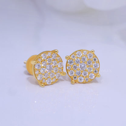 925 silver with moissanite diamond earrings Yellow Gold Diamlux Fine Jewelry