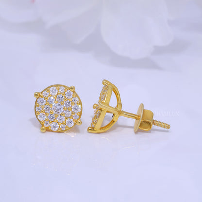925 silver with moissanite diamond earrings Yellow Gold Diamlux Fine Jewelry