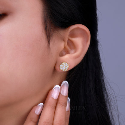 925 silver with moissanite diamond earrings Yellow Gold Diamlux Fine Jewelry