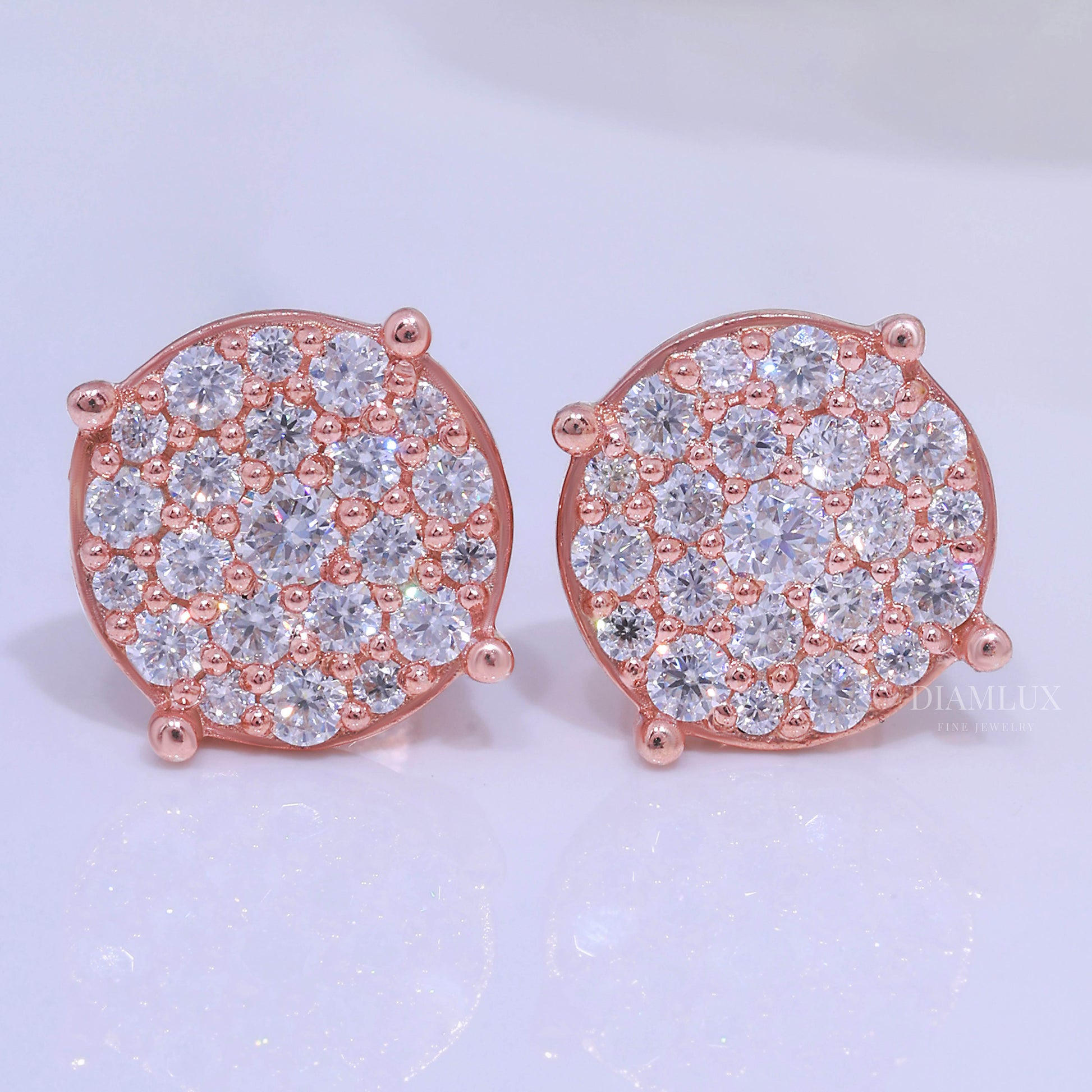 925 silver with moissanite diamond earrings Diamlux Fine Jewelry