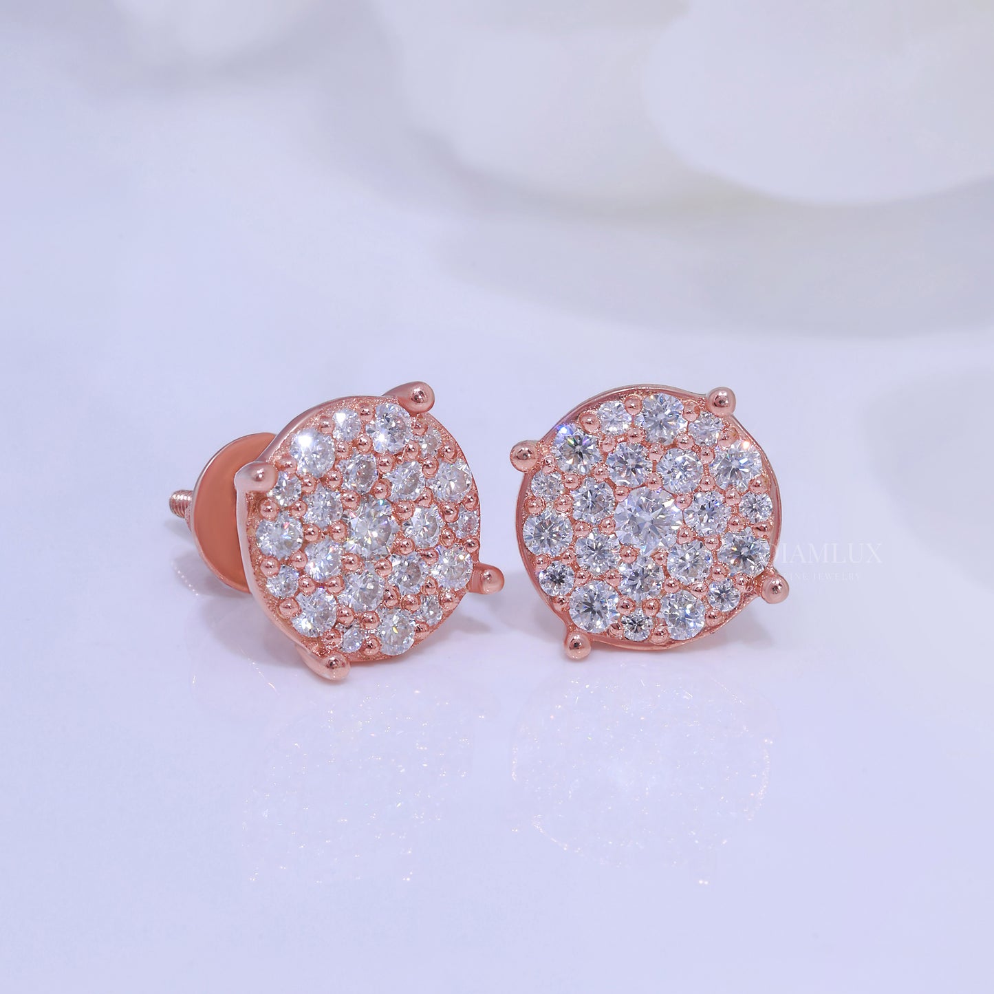 925 silver with moissanite diamond earrings Diamlux Fine Jewelry