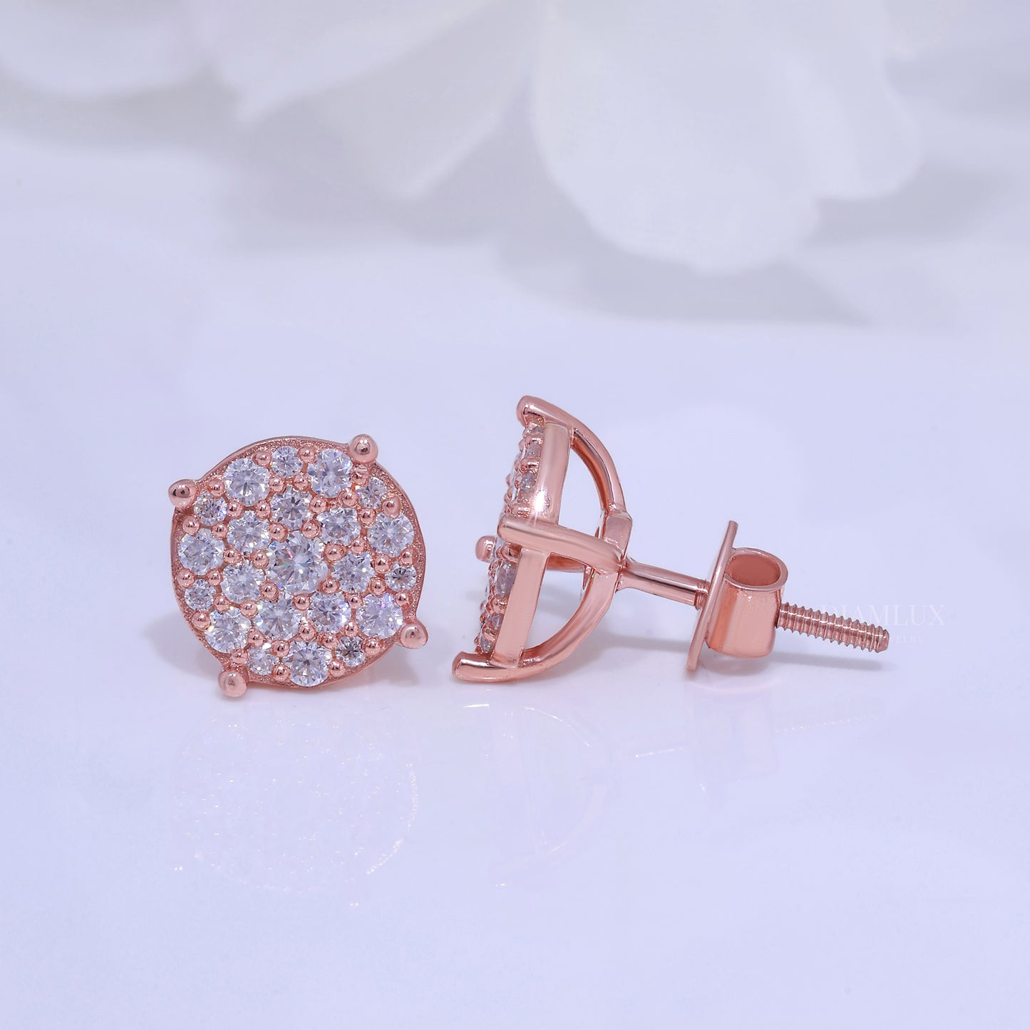 925 silver with moissanite diamond earrings Diamlux Fine Jewelry