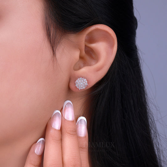 925 silver with moissanite diamond earrings Diamlux Fine Jewelry