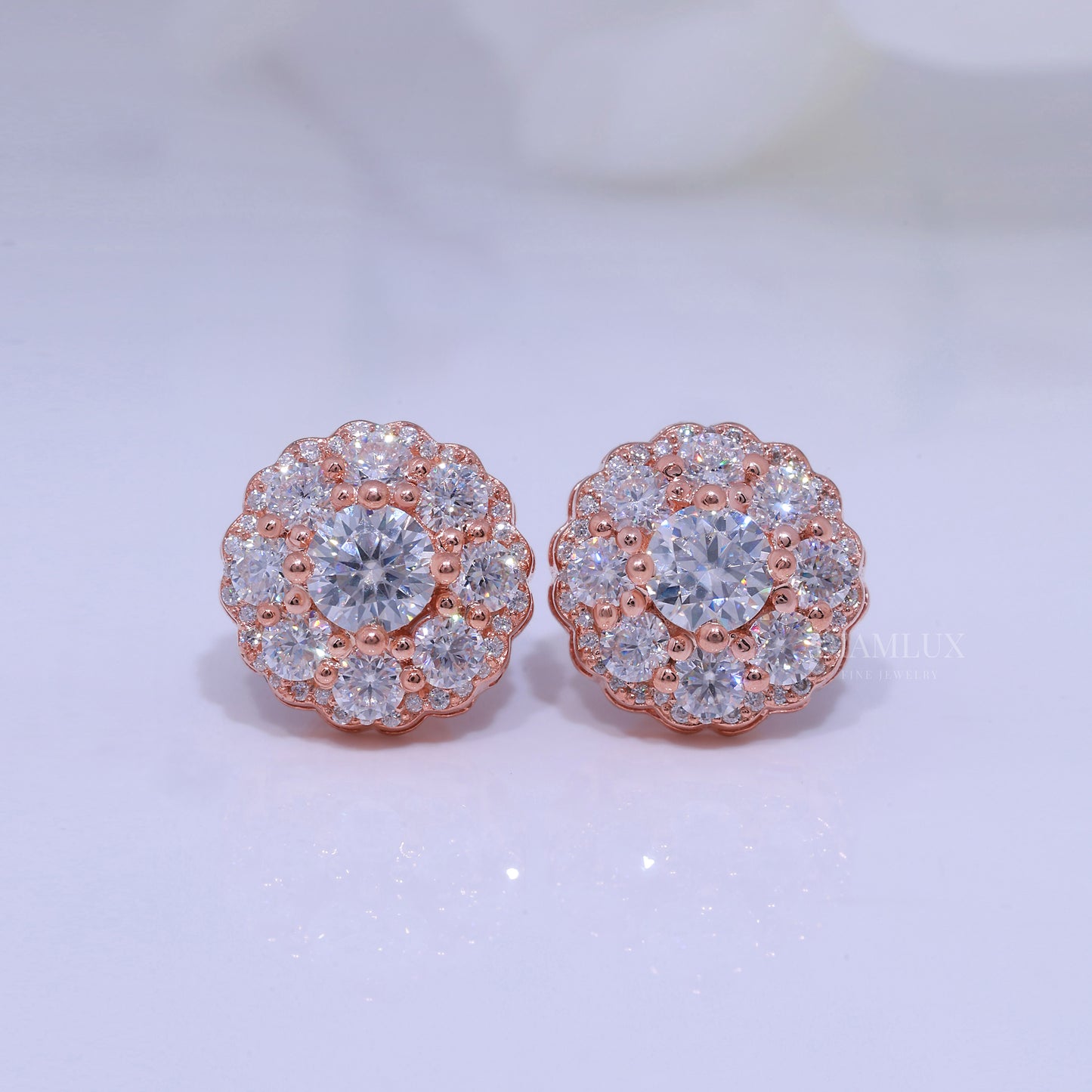 925 Silver with Moissanite Diamond Earrings Diamlux Fine Jewelry