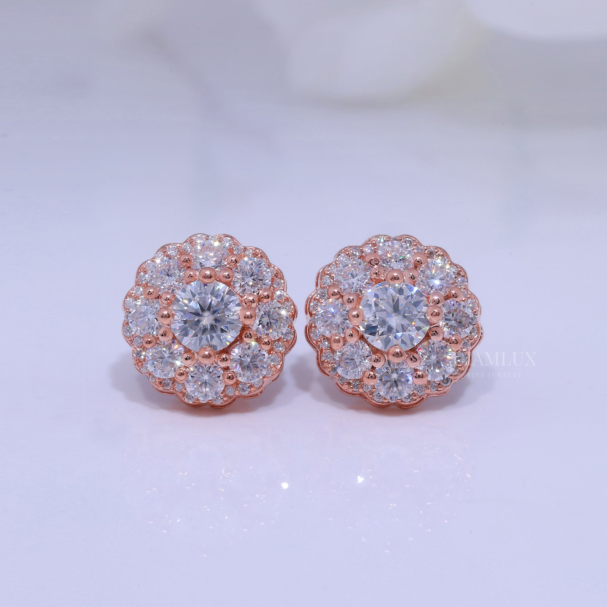 925 Silver with Moissanite Diamond Earrings Diamlux Fine Jewelry