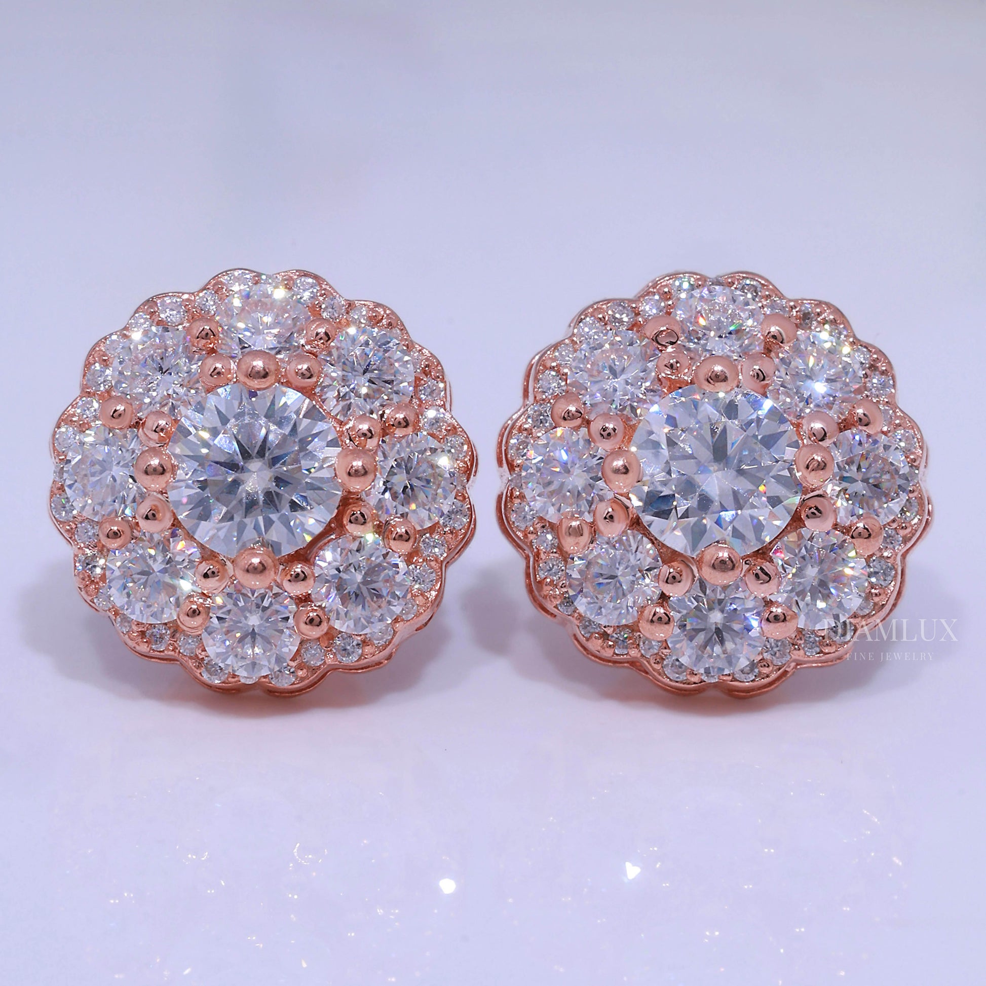 925 Silver with Moissanite Diamond Earrings Diamlux Fine Jewelry