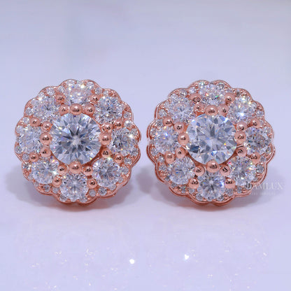 925 Silver with Moissanite Diamond Earrings Diamlux Fine Jewelry