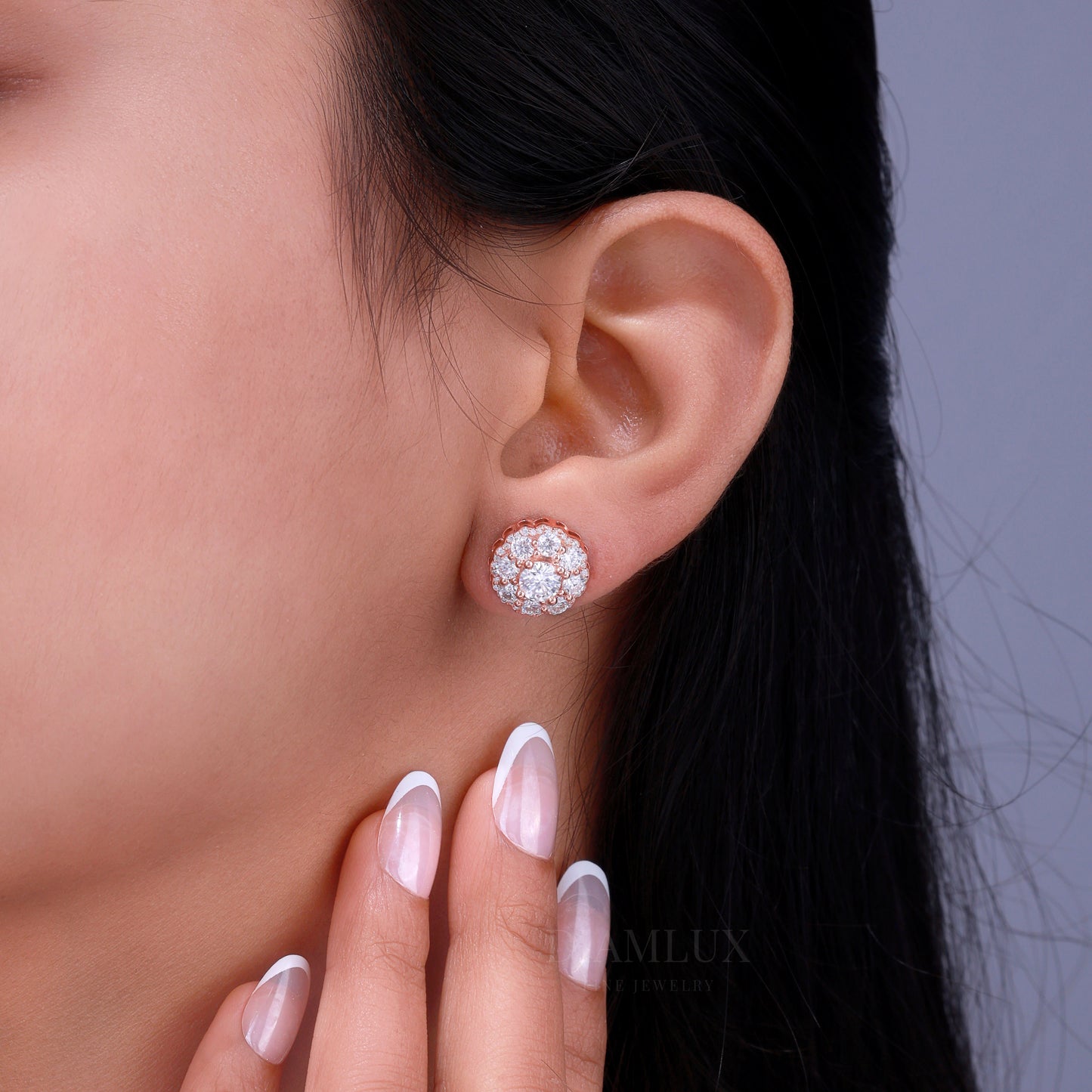 925 Silver with Moissanite Diamond Earrings Diamlux Fine Jewelry